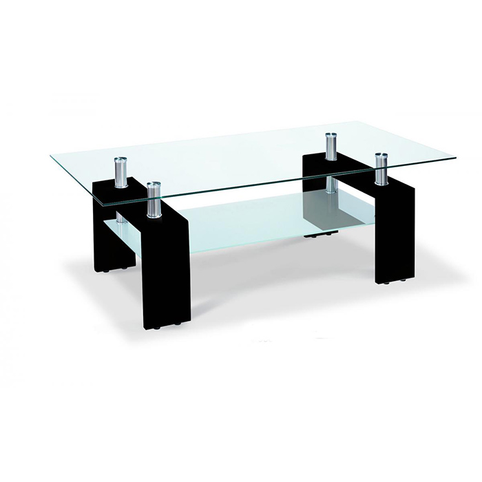 Telford Glass Top Coffee Table In Black Or White Finish - Click Image to Close